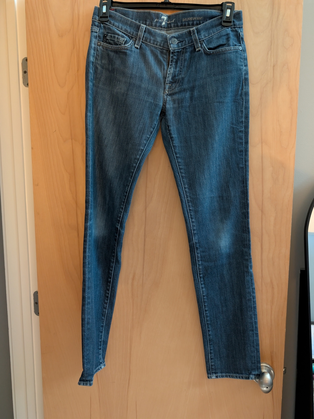 7 For All Mankind Women's Skinny Jeans in Indigo Blue